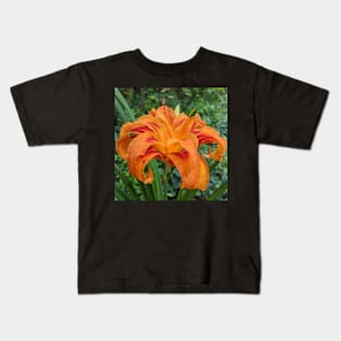 Orange Lily Side View Photographic Image Kids T-Shirt